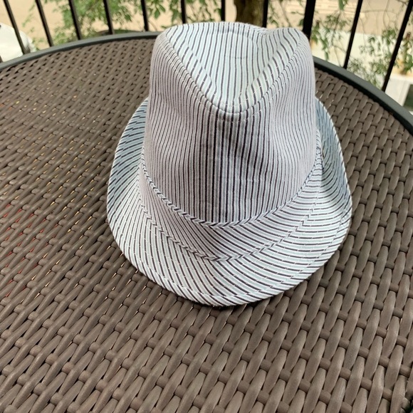 Striped Gray Fedora Hat - Picture 2 of 5